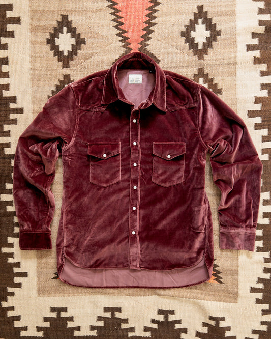 Velvet Pearlsnap Shirt - Plum