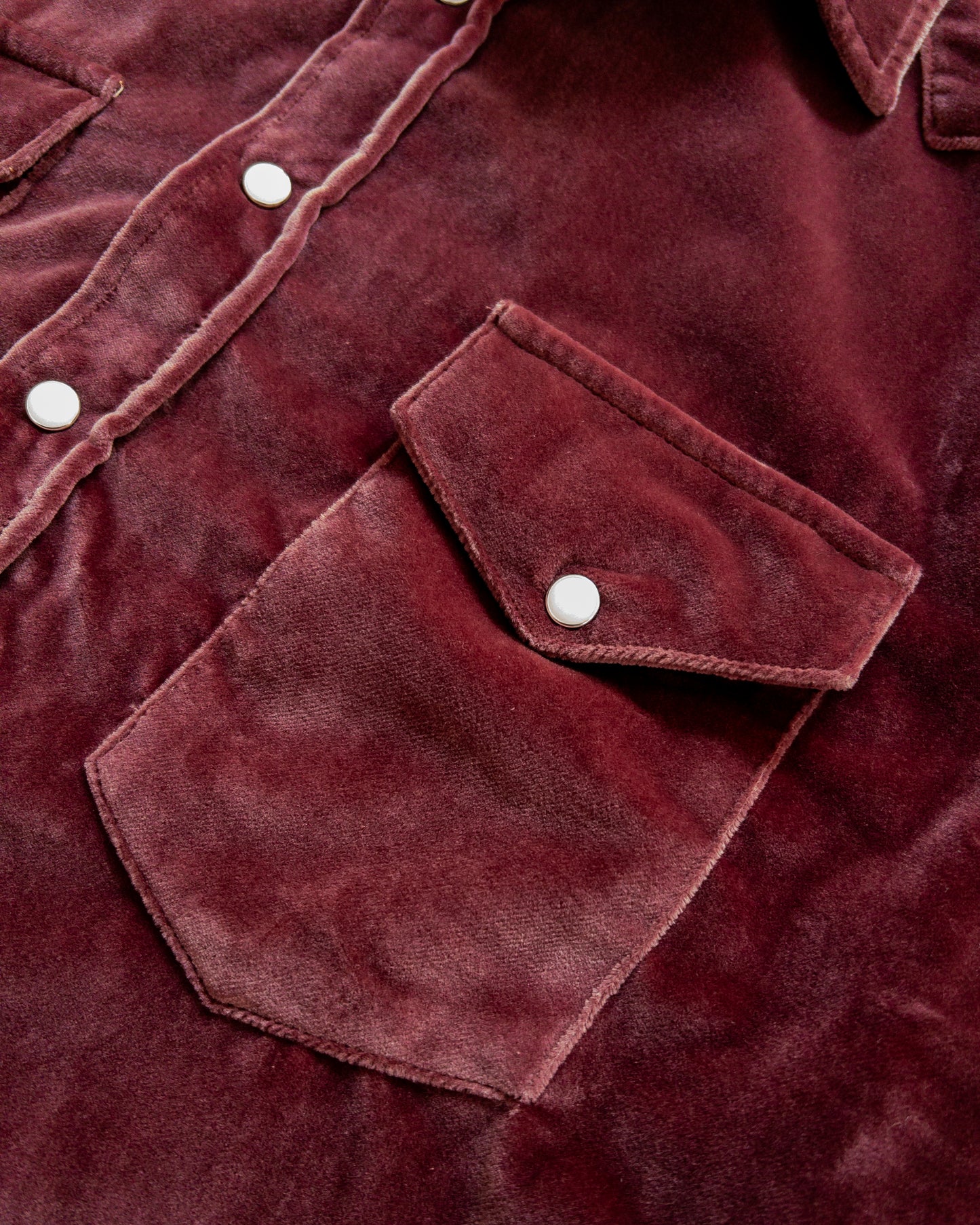 Velvet Pearlsnap Shirt - Plum