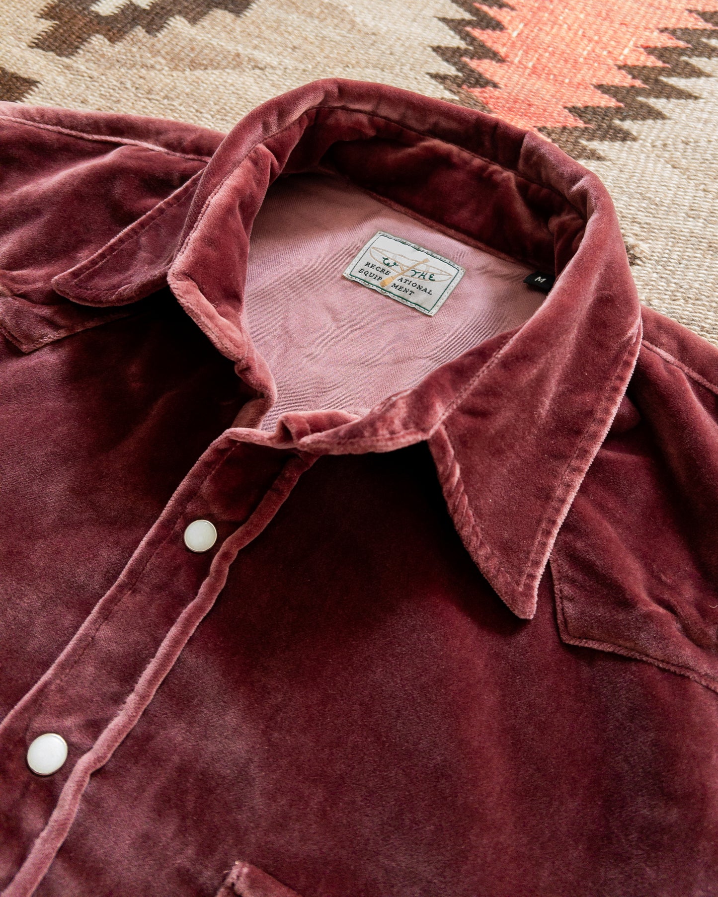 Velvet Pearlsnap Shirt - Plum