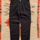 Pleated Cotton Linen Twill Chino - Faded Black