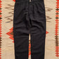 Pleated Cotton Linen Twill Chino - Faded Black