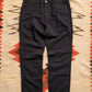 Flat Front Cotton Linen Twill Chino - Faded Black