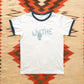 Peace Print Tubular Ringer T-Shirt - Navy