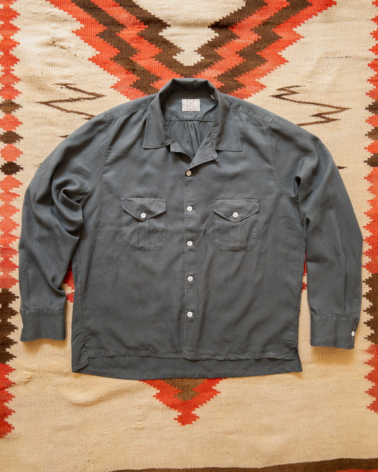 Tencel Gabardine Patio Shirt - Faded Black