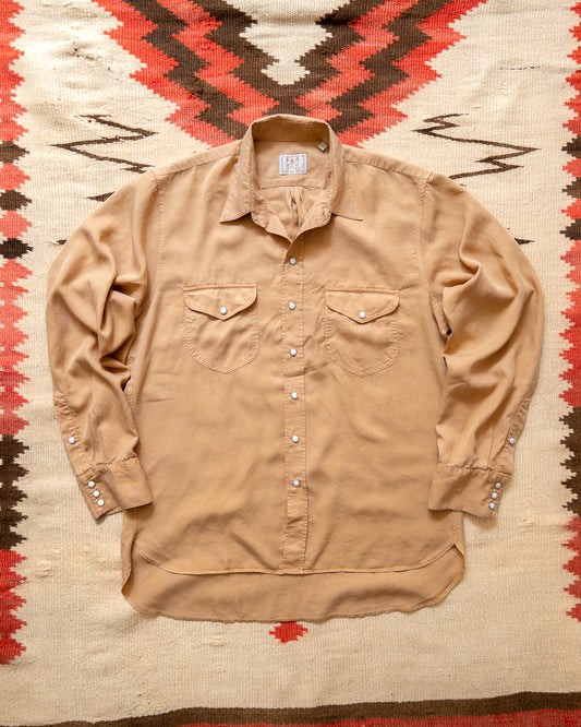 Tencel Gabardine Pearlsnap Shirt - Apricot