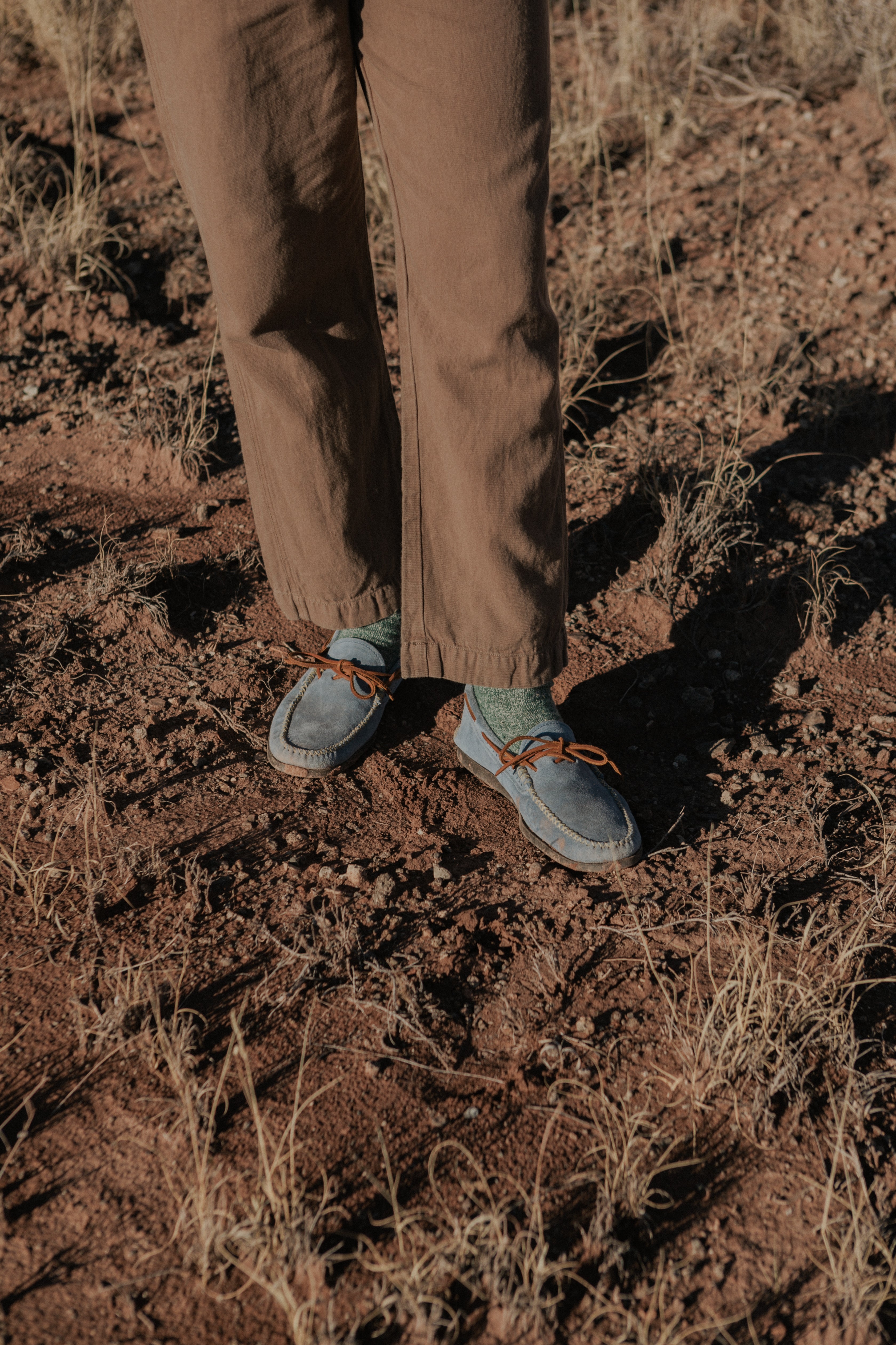 Wythe x Yuketen Handmade Suede Canoe Mocs - Ox Blue