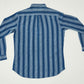 Indigo Cotton/Linen Button Down Shirt - Awning Stripe