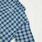 Indigo Cotton/Linen Button Down Shirt - Railroad Plaid