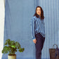 Indigo Cotton/Linen Popover - Awning Stripe
