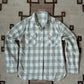 Washed Flannel Pearlsnap Shirt - Sage/Cream Buffalo Plaid