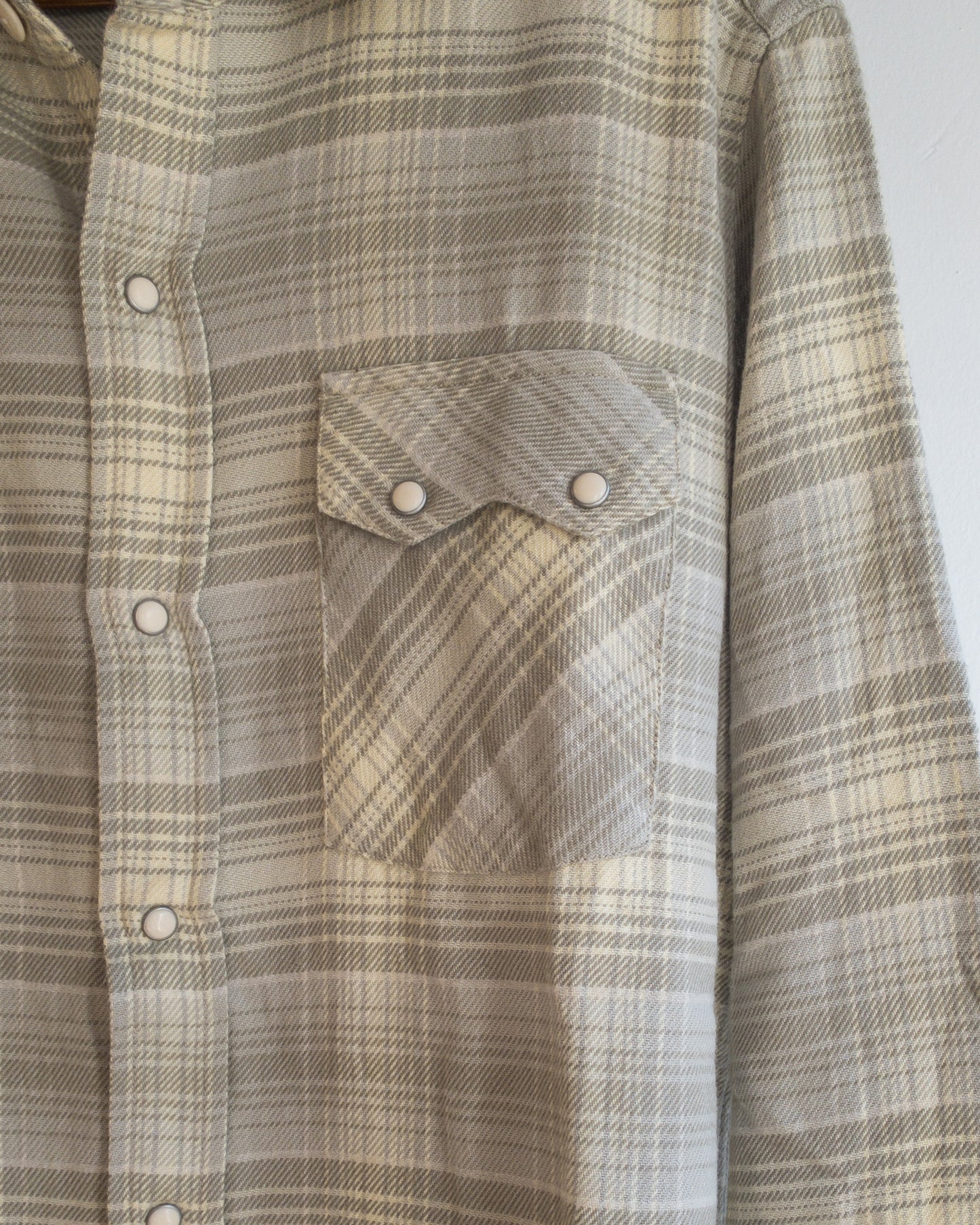 Washed Flannel Pearlsnap Shirt - Warming Sage Rodeo Plaid
