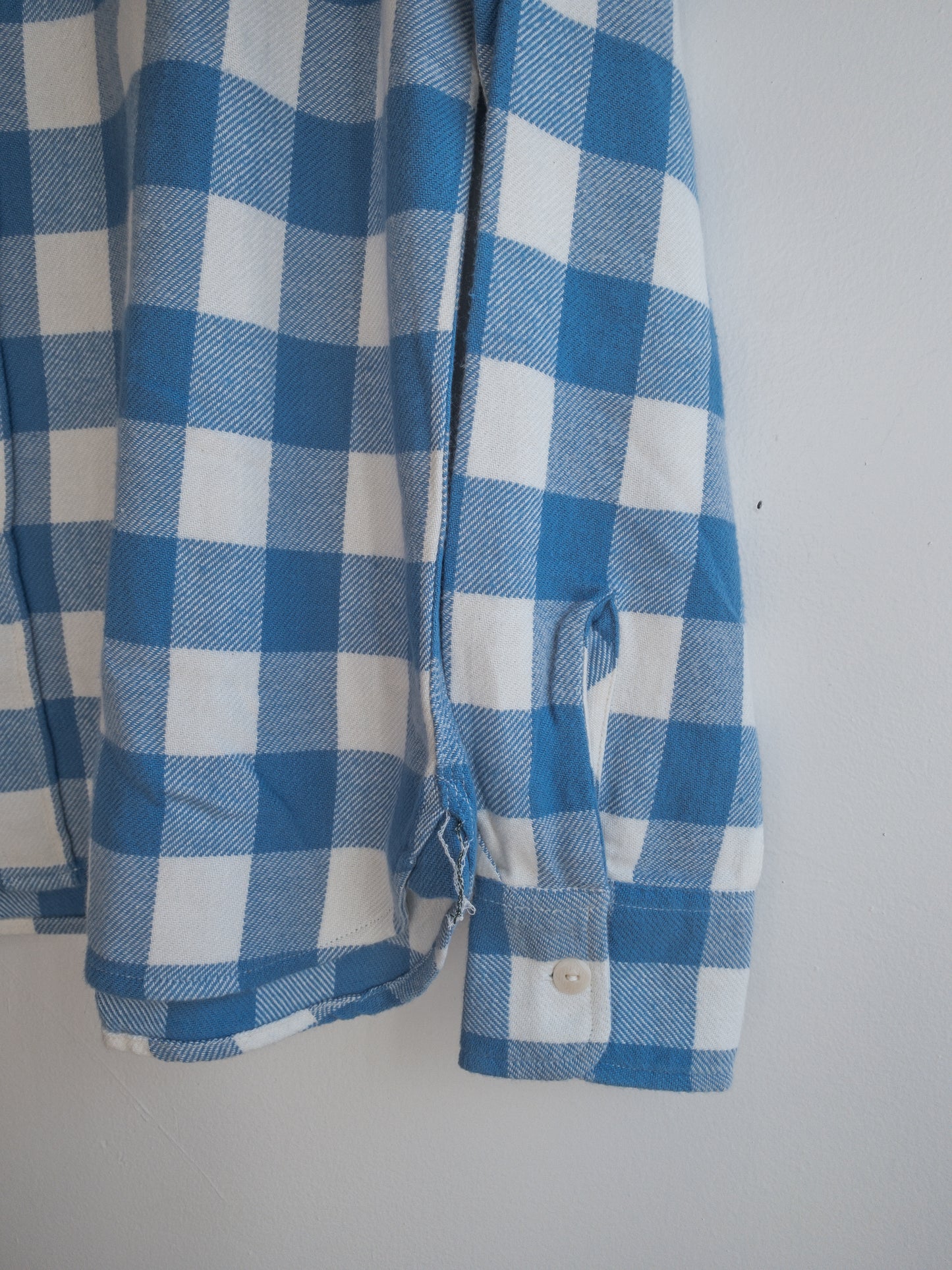 Washed Flannel Workshirt - Ox Blue/Cream Buffalo Plaid