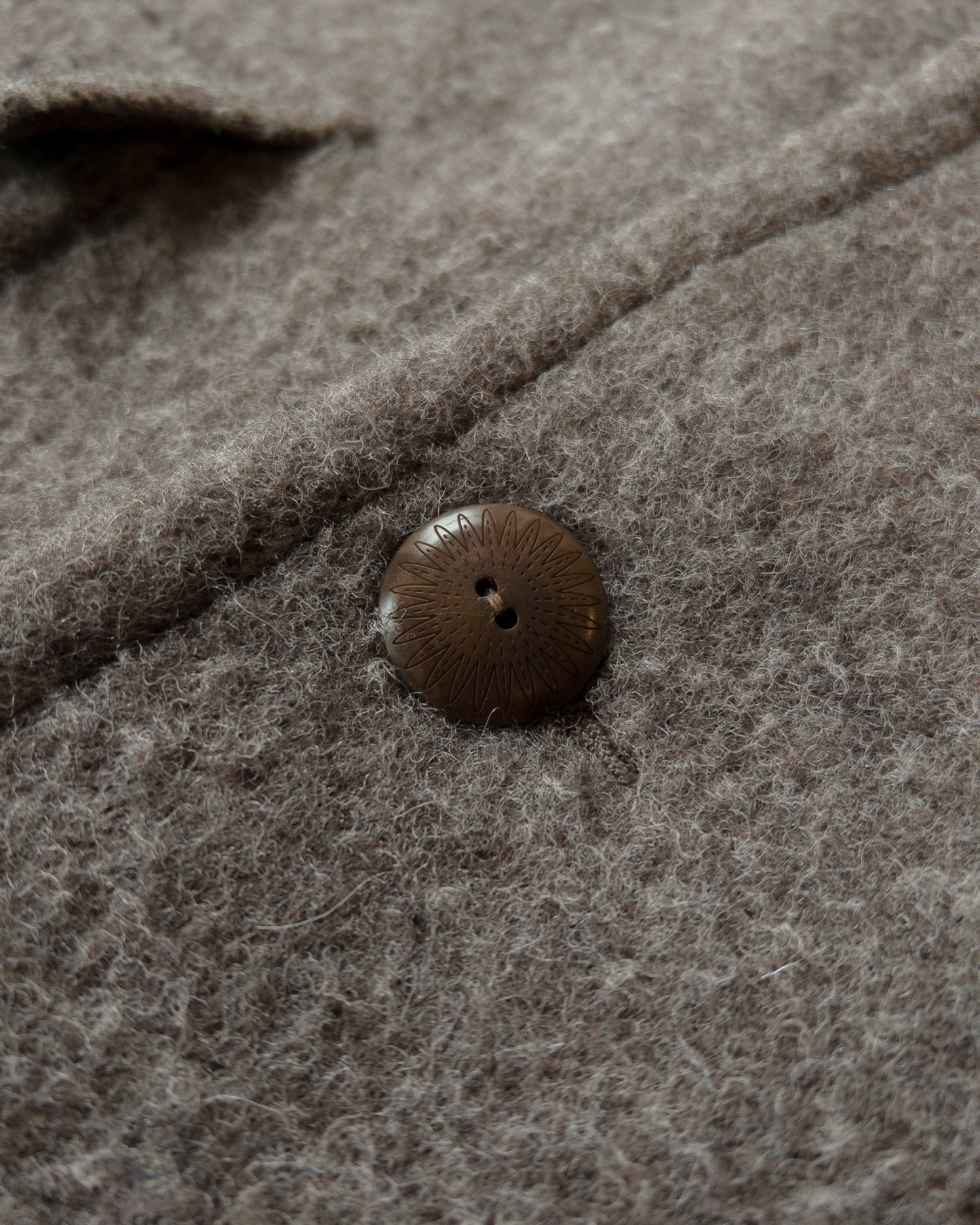 Raglan Wool Overcoat - Brown/Cream Twill Casentino