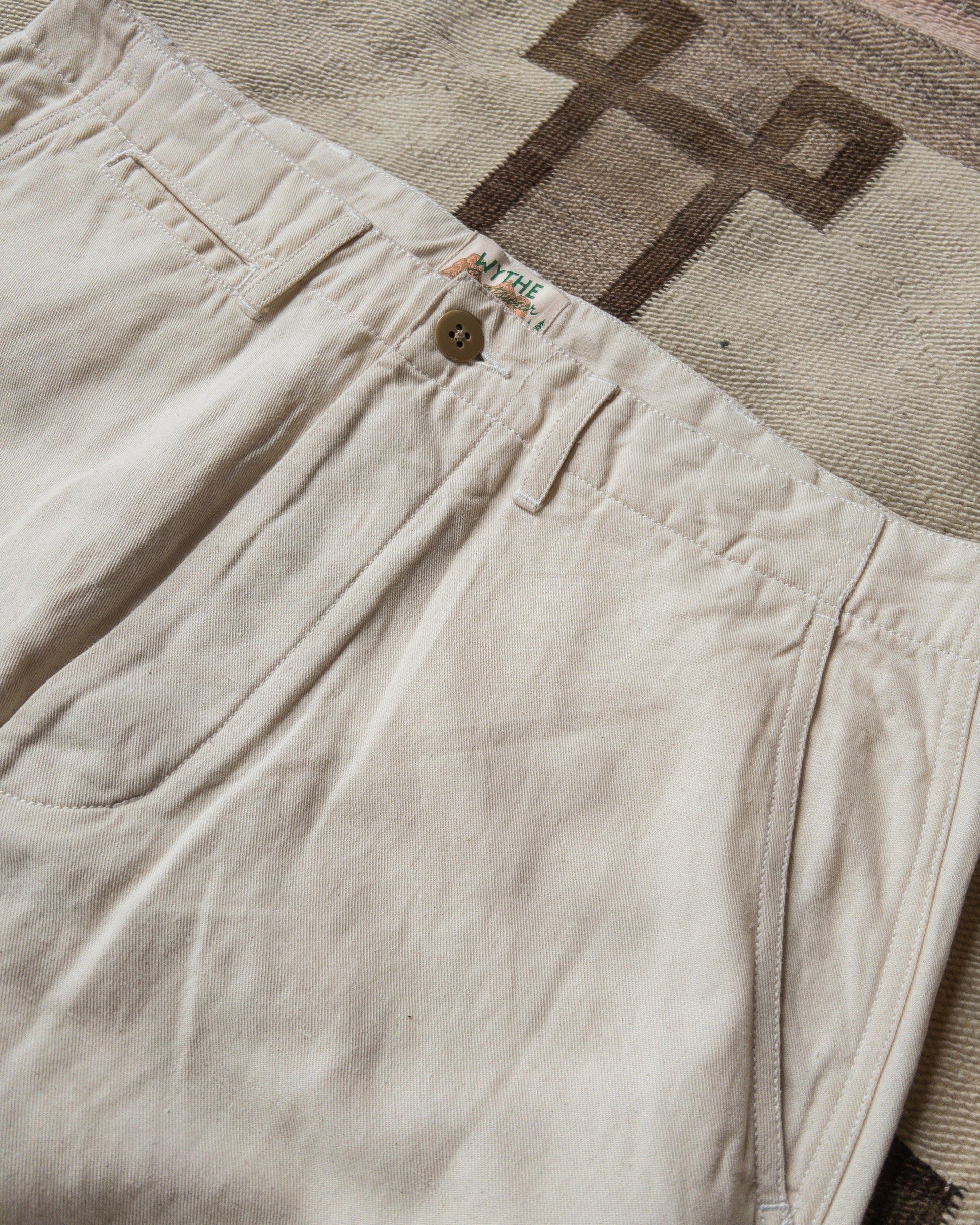 Flat Front Cotton Linen Twill Unbleached - Wythe – New York Chino