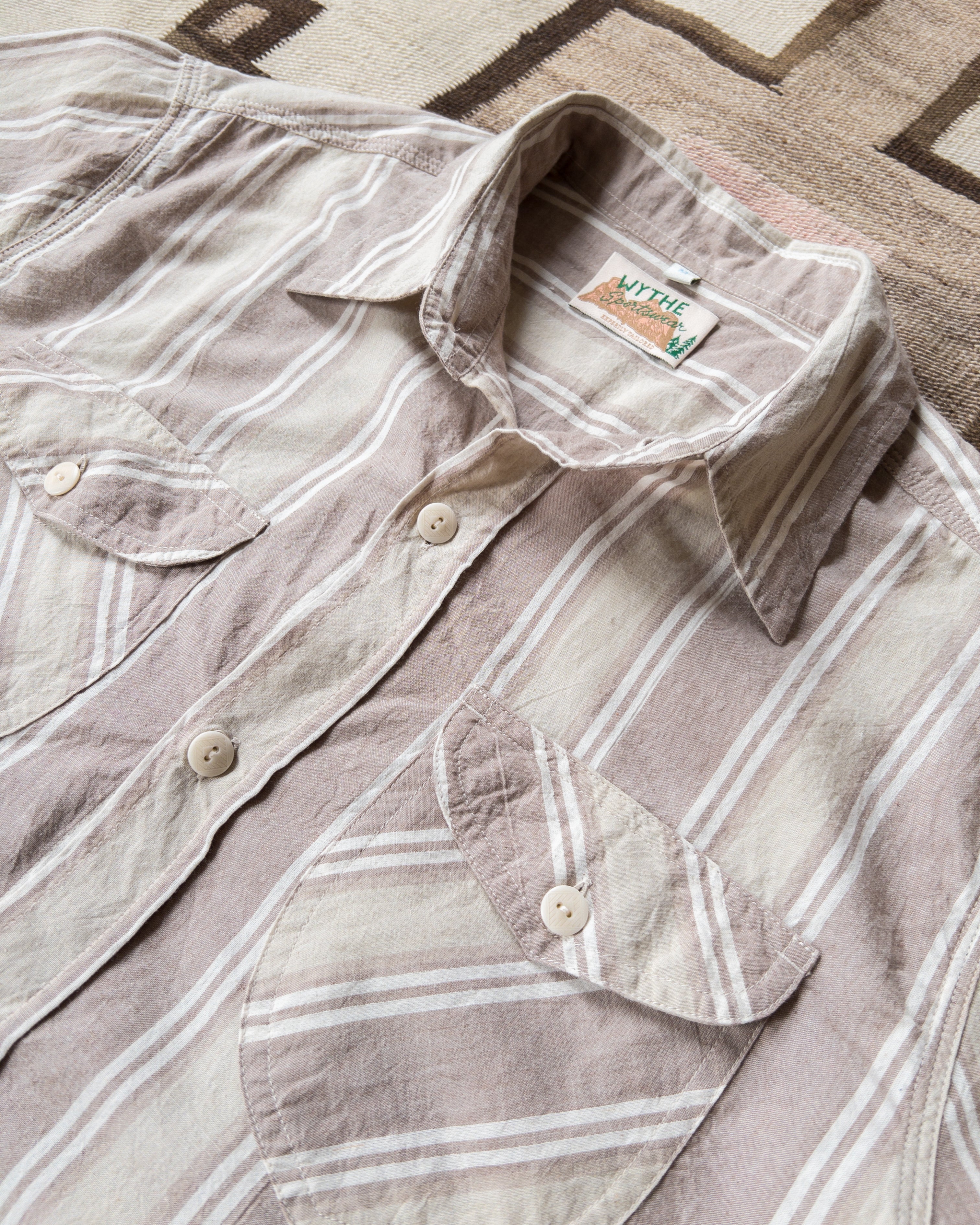 Washed Madras Workshirt - Earthtone Stripe