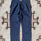 Pleated Cotton Linen Twill Chino - Deep Navy