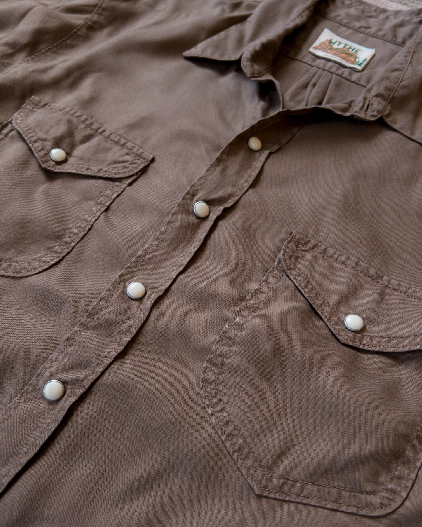 Tencel Gabardine Pearlsnap Shirt - Churro Brown