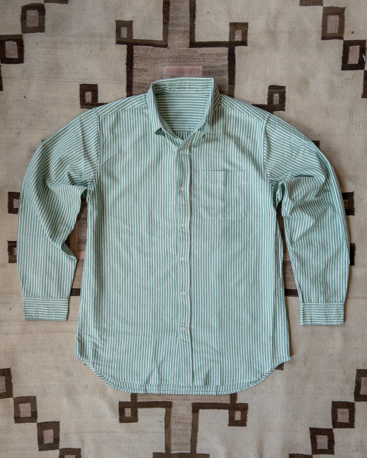 *NEW* Oxford Cloth Button Down - Evergreen Stripe