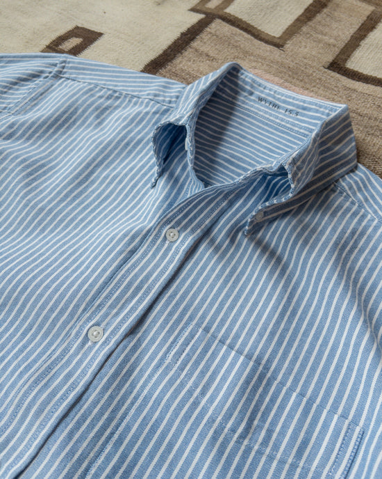 Oxford Cloth Button Down - Blue and White Stripe – Wythe New York