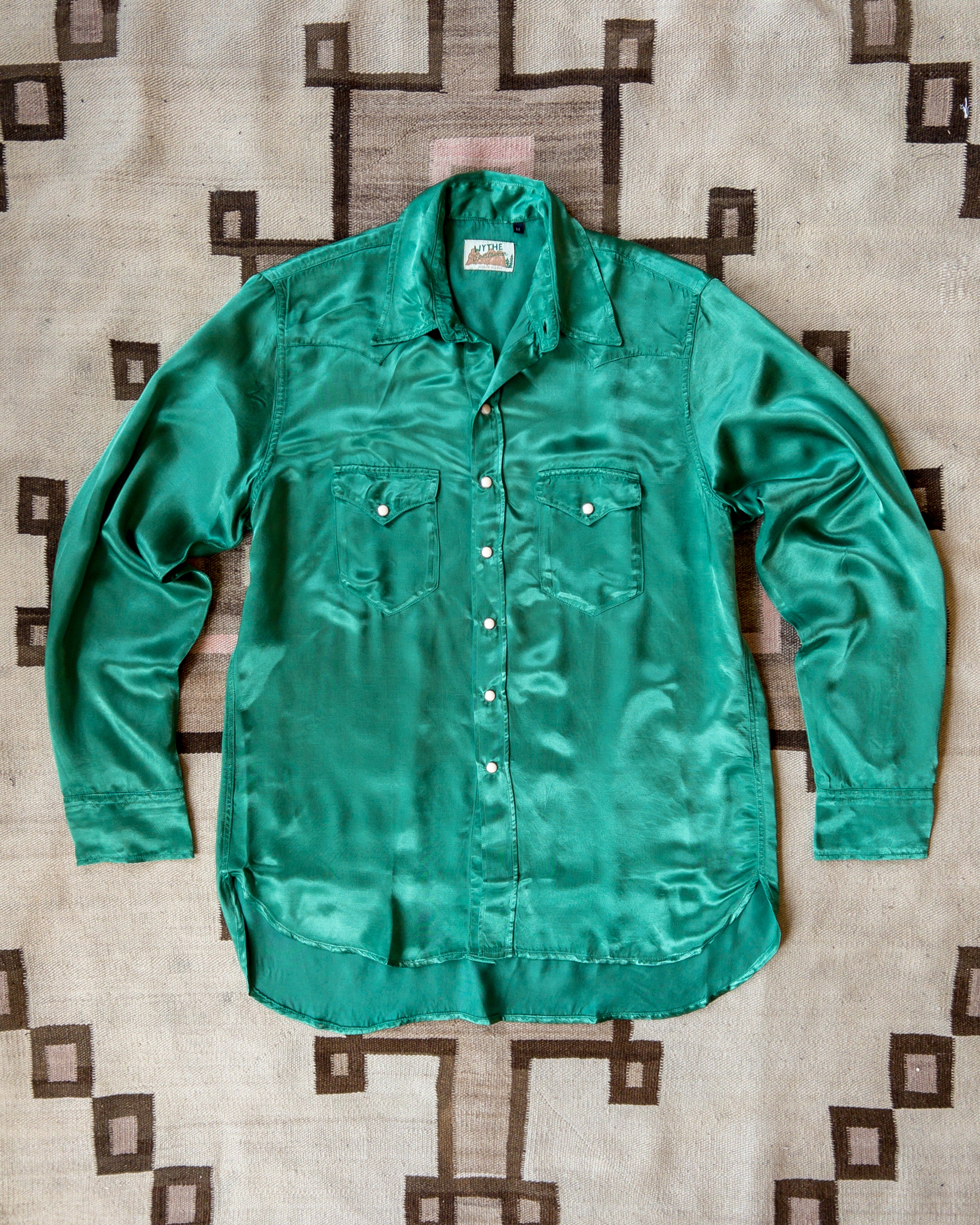 Satin Rodeo Shirt - Evergreen – Wythe New York