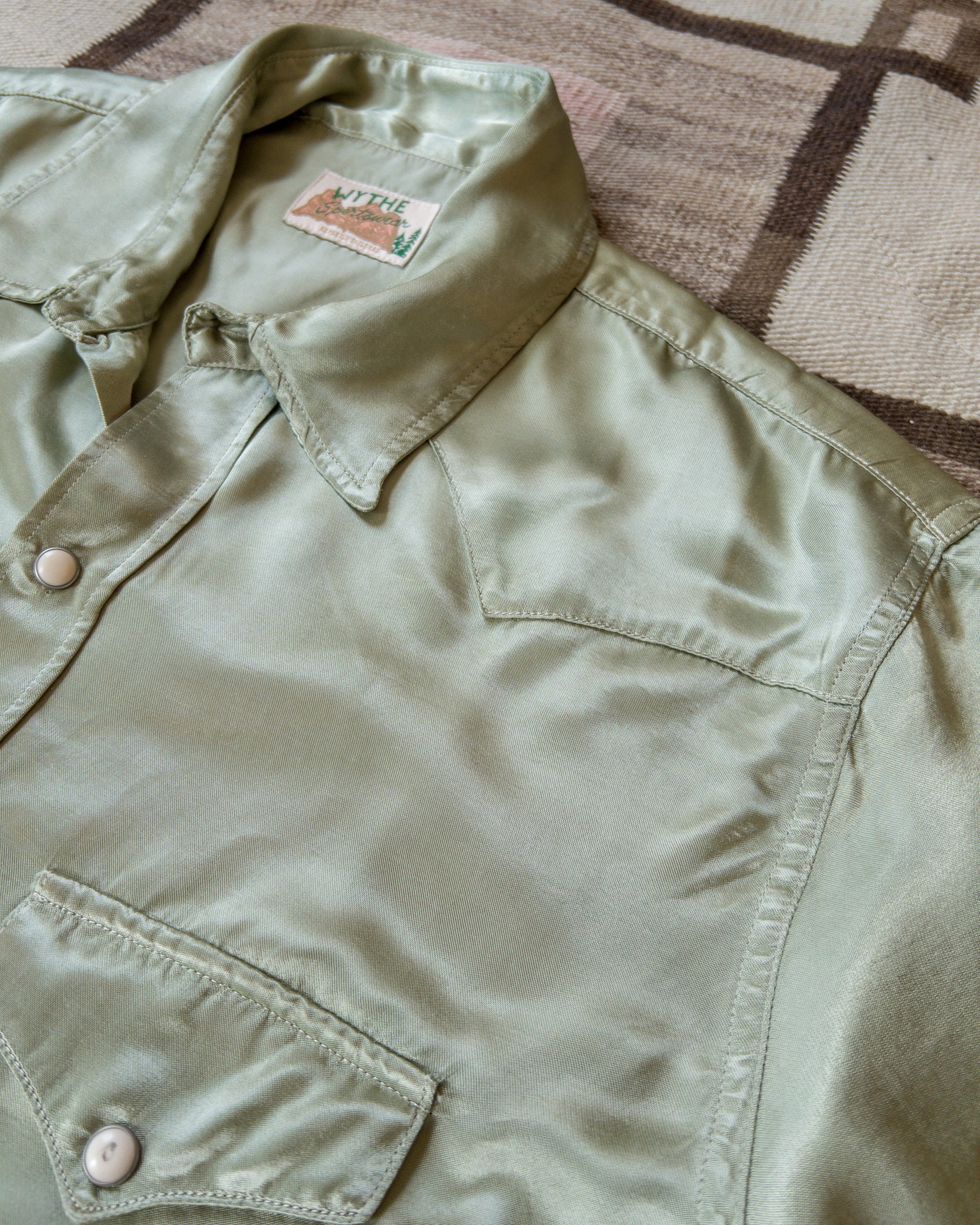 Satin Rodeo Shirt - Faded Olive – Wythe New York