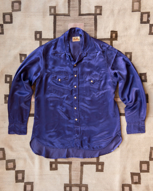 Satin Rodeo Shirt - Royal Purple