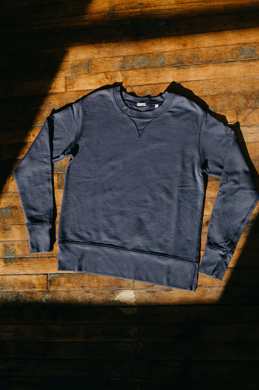 Faded Navy Cotton Sweatshirt