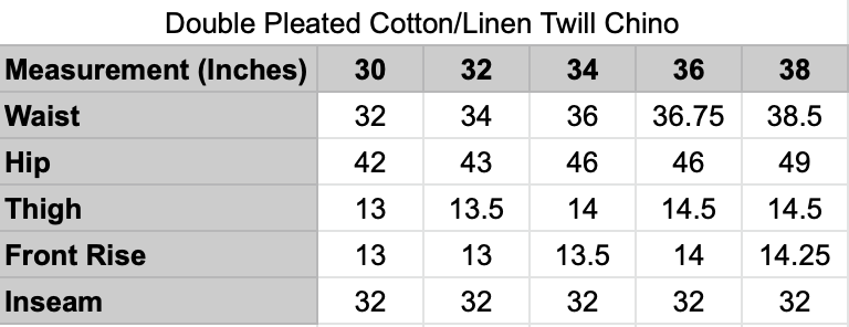 Pleated Cotton Linen Twill Chino - Deep Navy